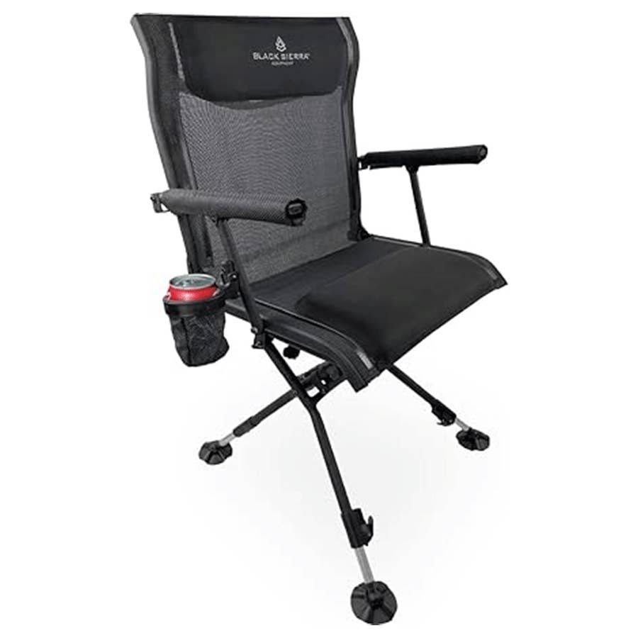 Black Sierra Equipment Deluxe XL Swivel Chair Black